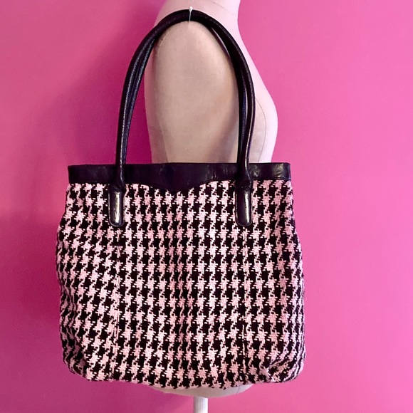GAP Pink and Brown Houndstooth Bag - Picture 3 of 9